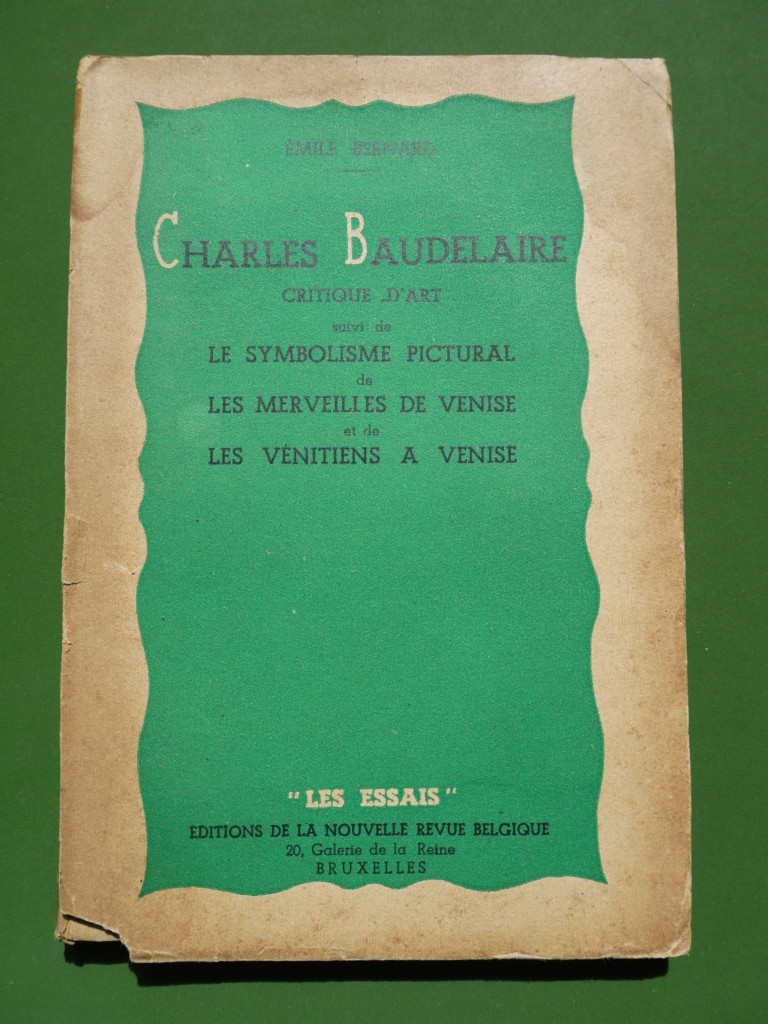 Charles Baudelaire critique d'art, Emile Bernard, éditions de la Nouvelle revue belge, non-daté