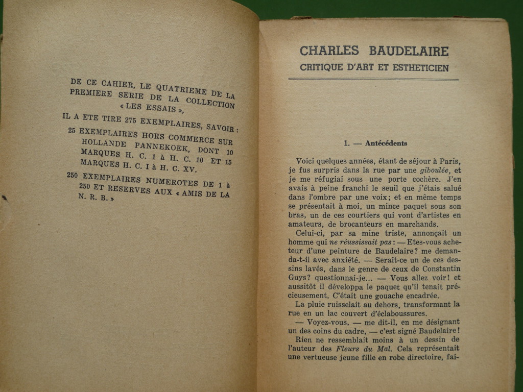 Charles Baudelaire critique d'art, Emile Bernard, éditions de la Nouvelle revue belge, non-daté – Image 2