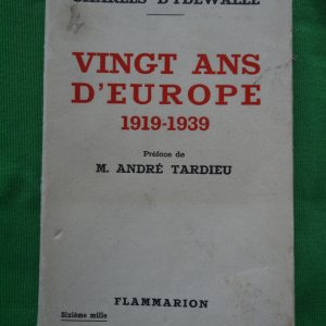 Vingt ans d'Europe 1919-1939, Charles d'Ydewalle, Flammarion, 1939
