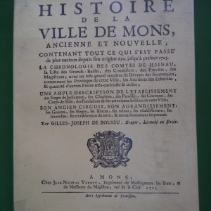 Histoire de la ville de Mons, ancienne et nouvelle, Gilles-Joseph de Boussu, Culture et civilisation, 1981