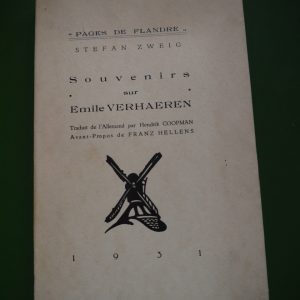 Souvenirs sur Emile Verhaeren, Stefan Zweig, L.J. Kryn, 1931