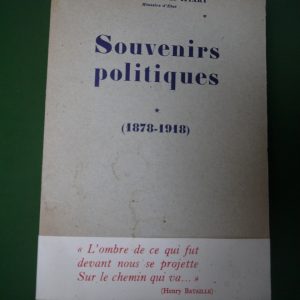 Souvenirs politiques (1878-1918), Comte Carton de Wiart, Desclée de Brouwer, 1948