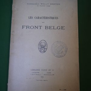 Les caractéristiques du front belge, Willy Breton, Payot & Cie, 1918