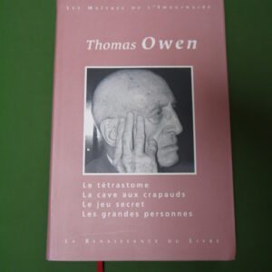 Oeuvres choisies 1, Thomas Owen, Renaissance du livre, 2000