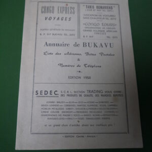 Annuaire de Bukavu, anonyme, édition Centre-Afrique, 1958