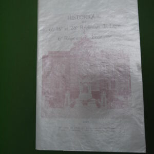 Historique des 6e, 16e et 26e régiments de ligne et 6e régiment de forteresse, anonyme, Institut cartographique militaire, 1936