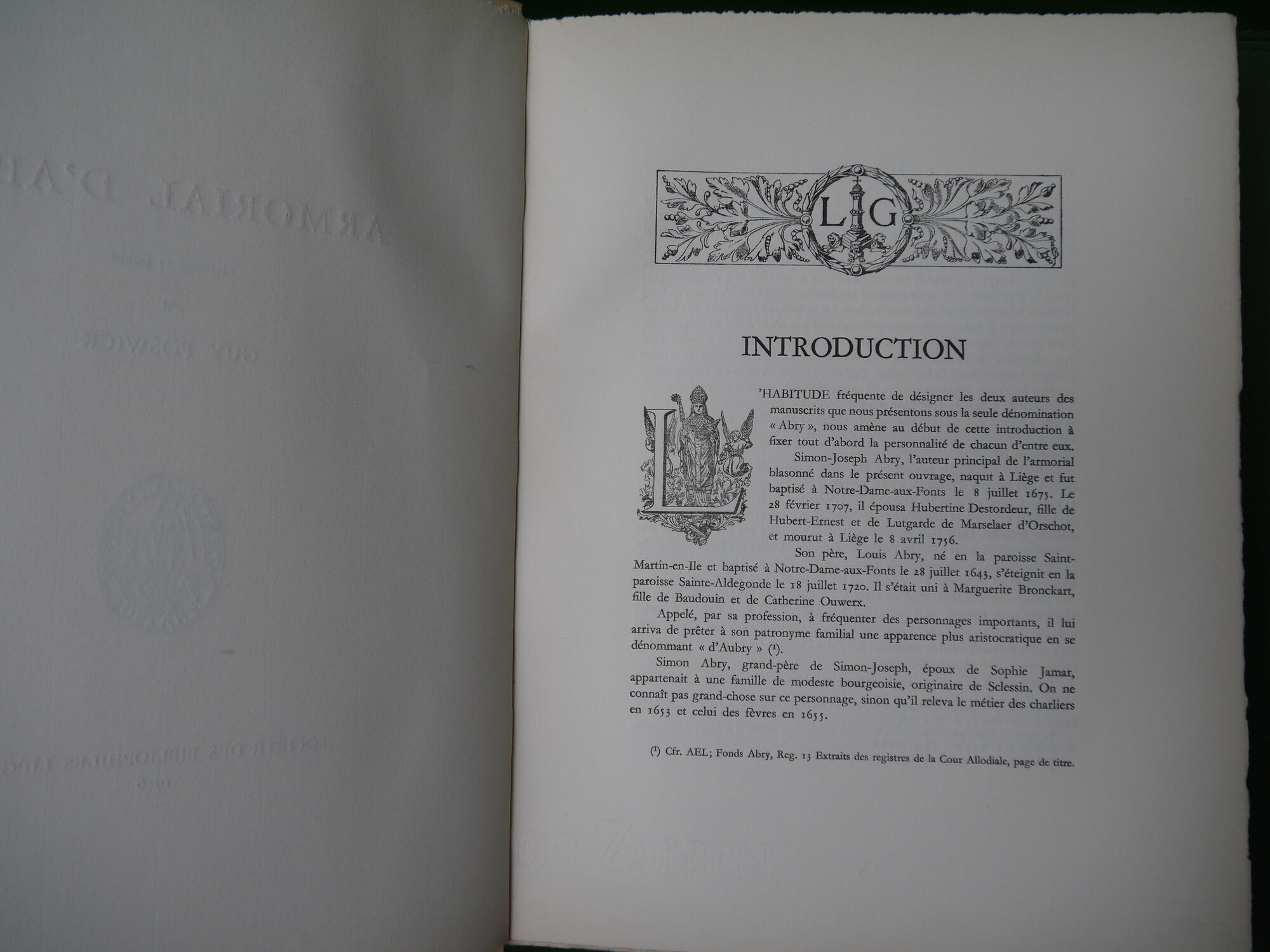 Armorial d'Abry, Guy Poswick, Société des bibliophiles liégeois, 1956 – Image 6